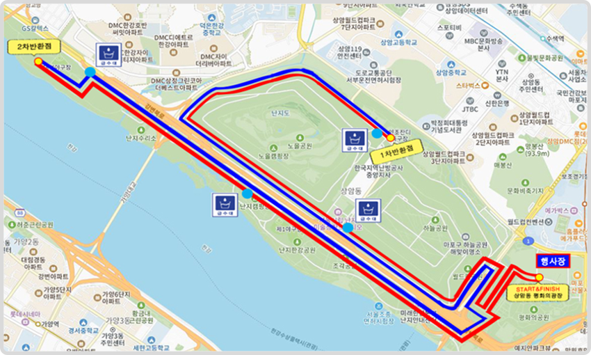 제21회 새벽강변 국제마라톤대회 급수대