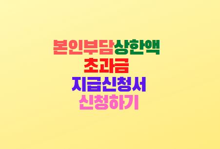  본인부담상한액 초과금 지급신청서 신청방법