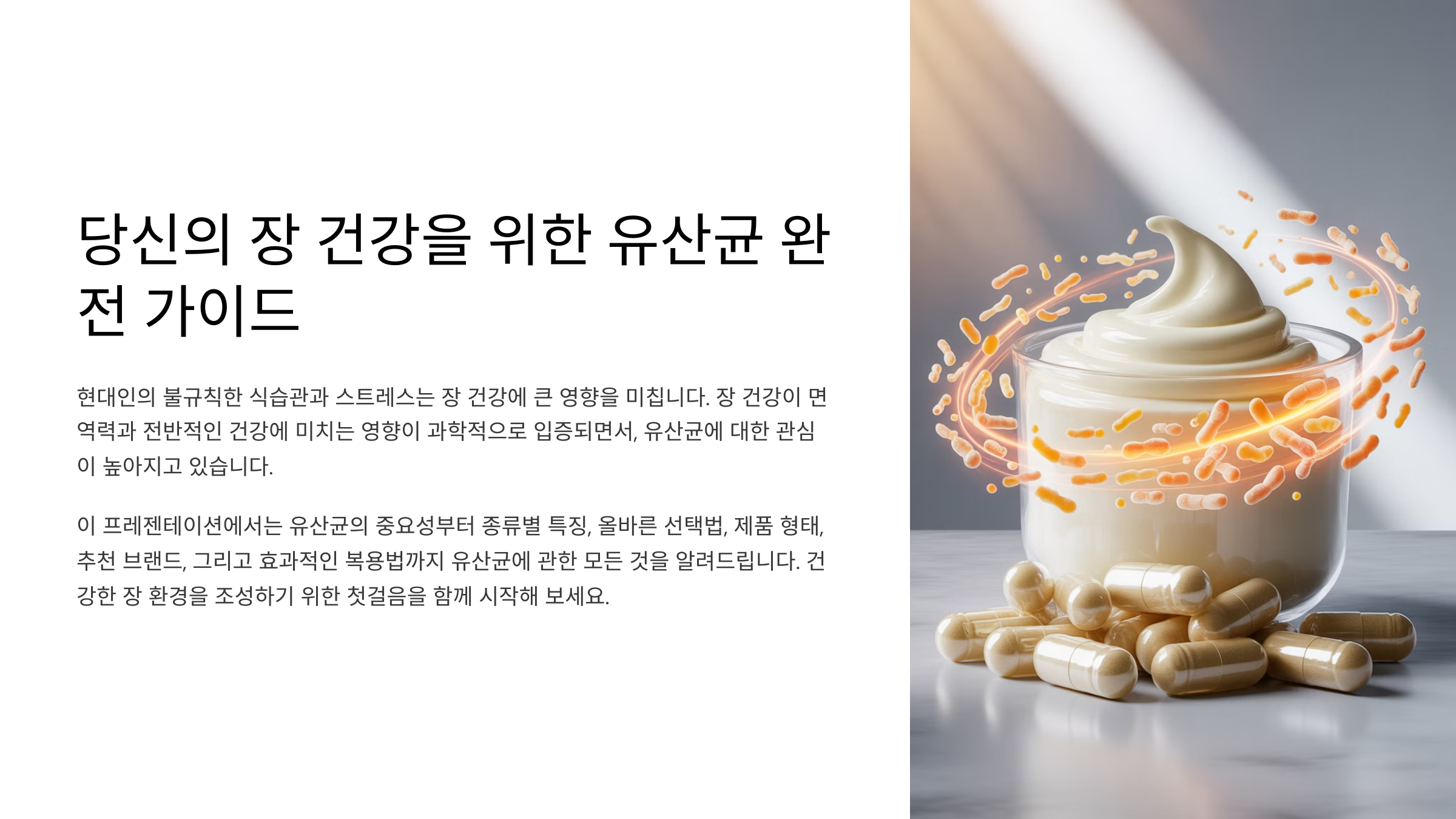 당신의 장 건강을 위한 유산균 완전 가이드
