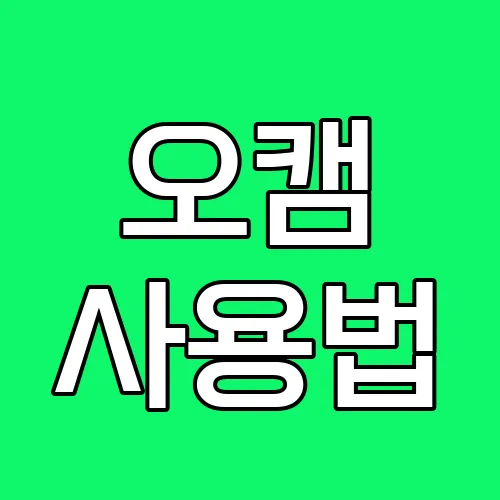 오캠 사용법