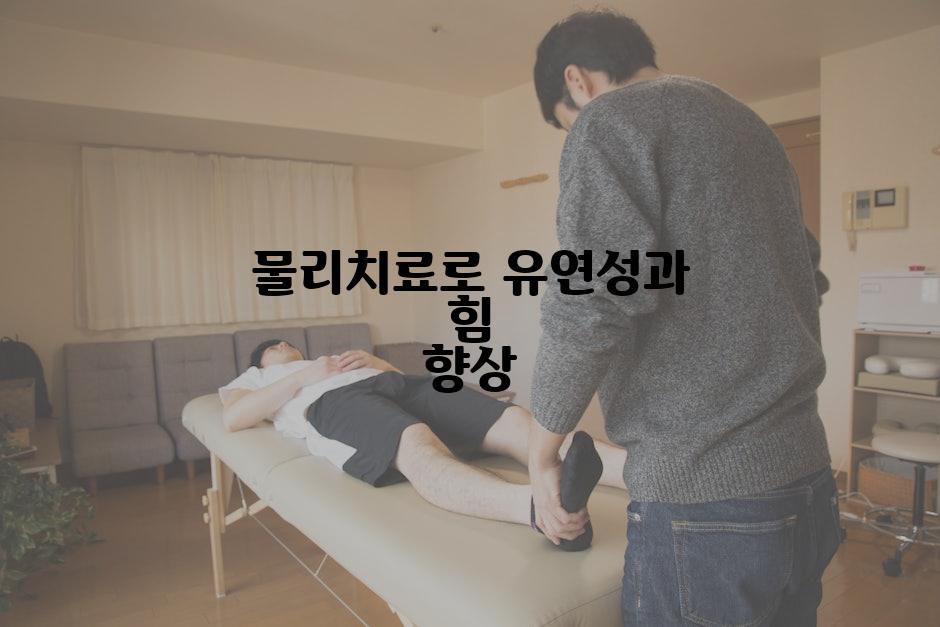 물리치료로 유연성과 힘 향상