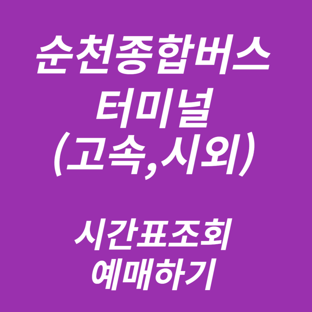 순천종합버스터미널 시간표조회, 예매