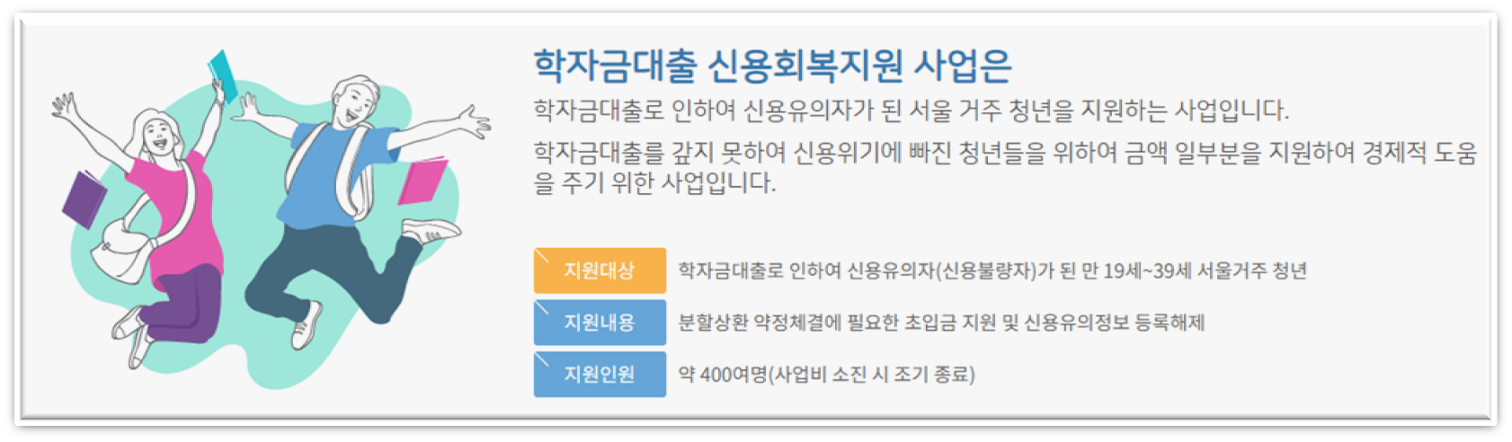 서울시 학자금회수지원사업 개요
