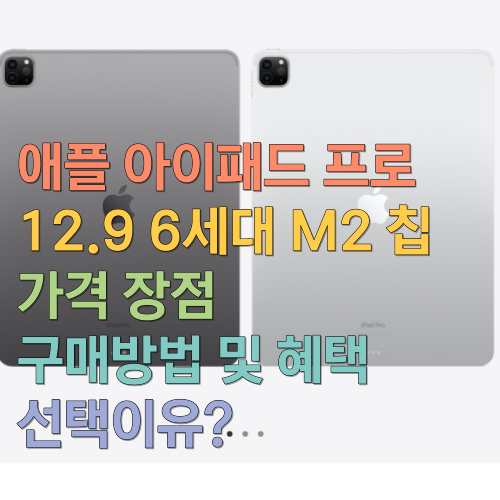  애플 아이패드 프로 12.9 6세대 M2 칩 가격 장점 구매방법 및 혜택 선택이유?