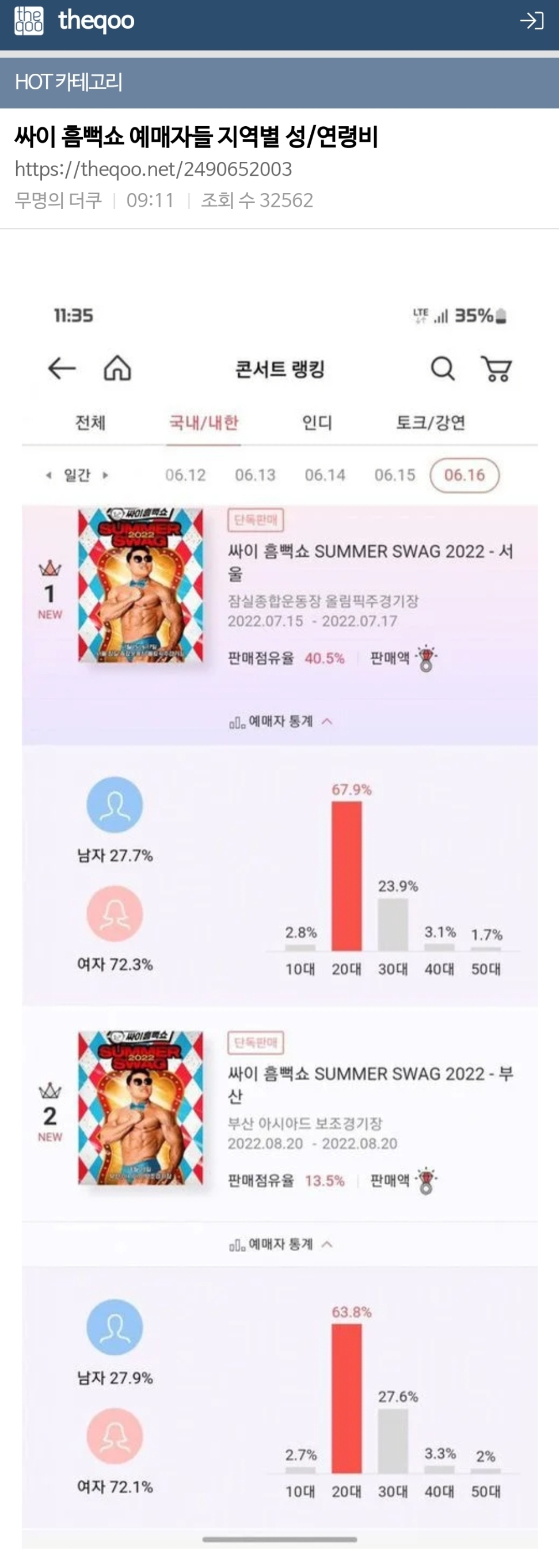  싸이 흠뻑콘 예매 성비 더쿠 반응.jpg
