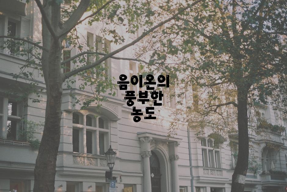 음이온의 풍부한 농도