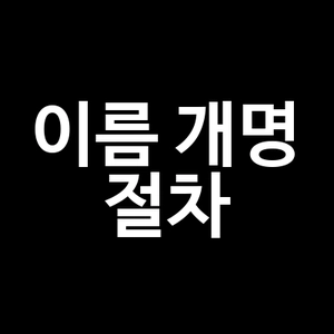 이름 개명 절차