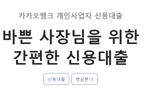 개인사업자 대출