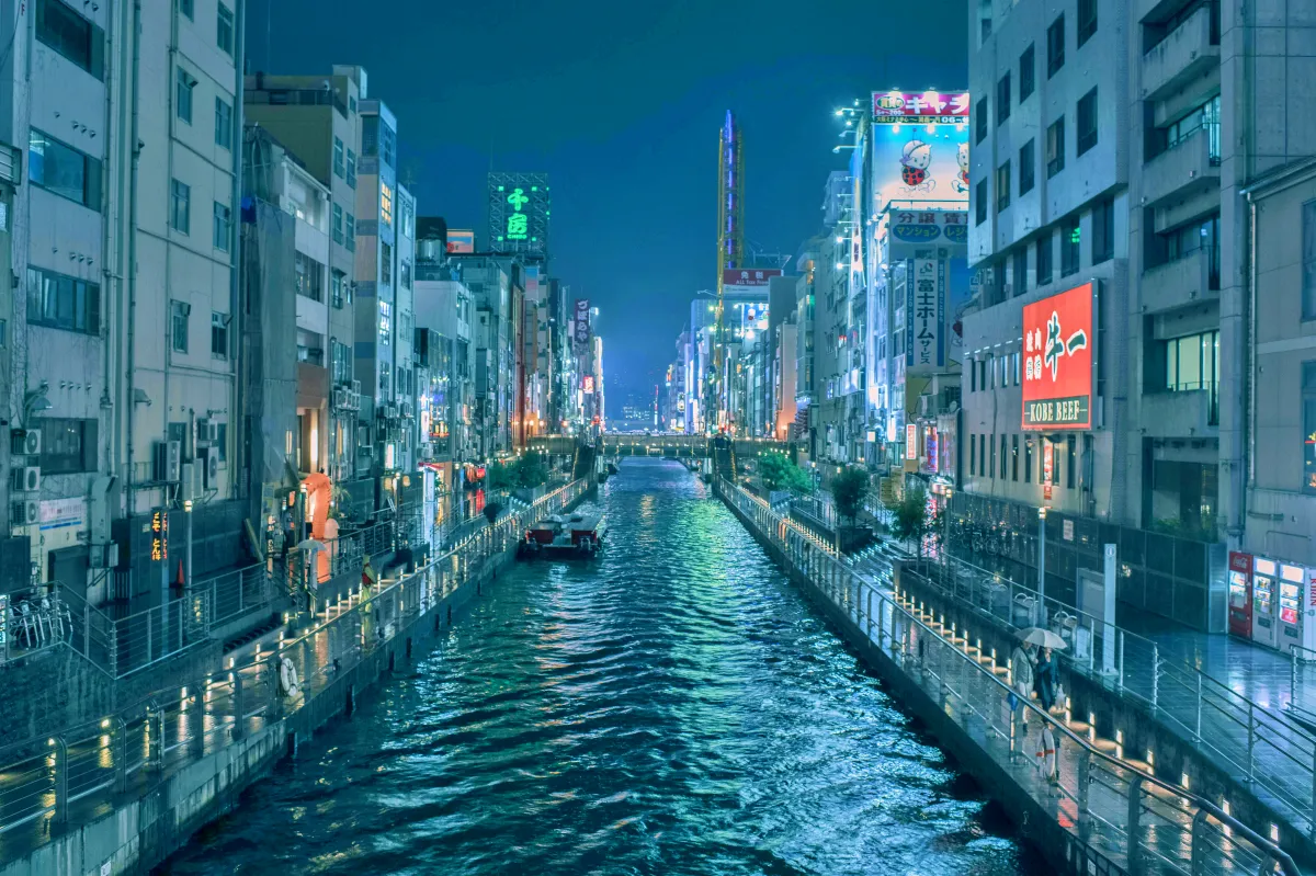 일본-오사카-도톤보리강-야경-사진