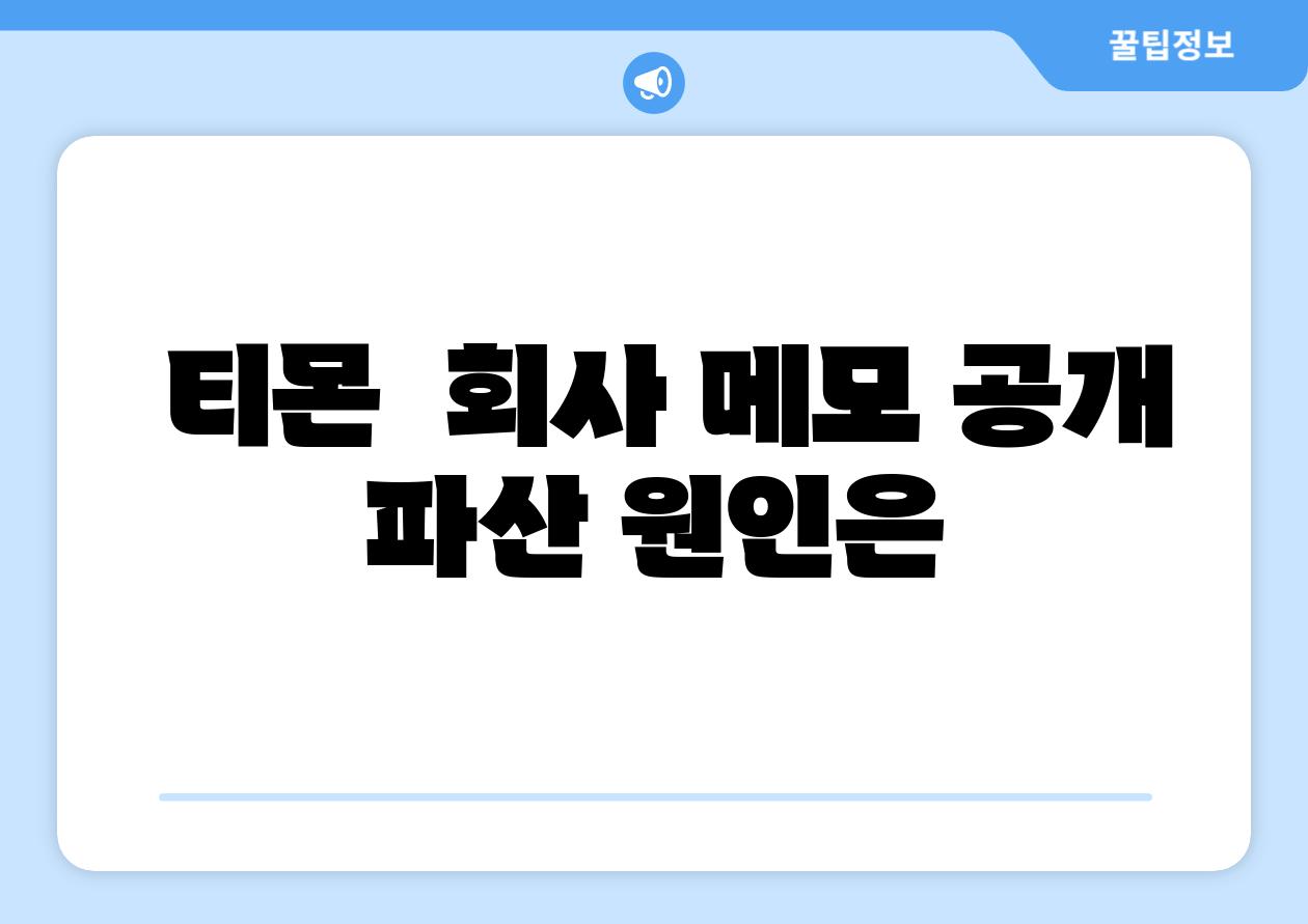  티몬  회사 메모 공개 파산 원인은