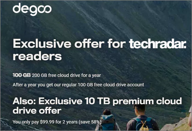 degoo cloud service free 200GB
