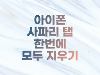  아이폰 사파리 탭 모두 삭제 (한번에 모든 탭 지우기)