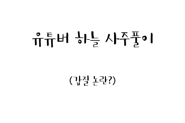  유튜버 하늘 사주풀이 (갑질 논란?)