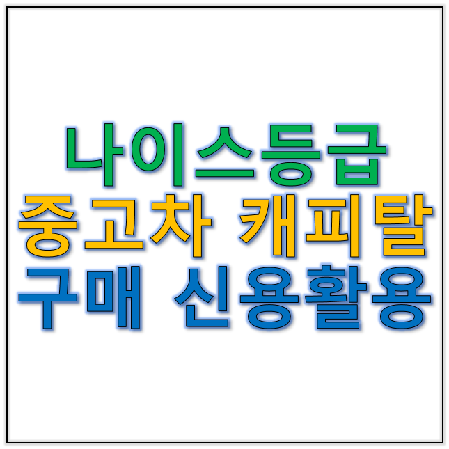 나이스등급 중고차캐피탈 중고차 구매 시 신용 활용