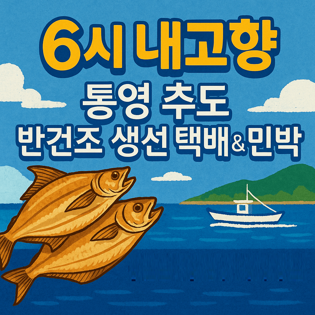 6시 내고향 통영 추도 반건조 생선 택배 주문 및 숙박예약 방법 윤성호추도물메기 (추도 배편 예약 방법)