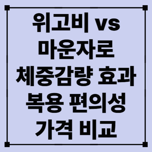 위고비 vs 마운자로 – 체중감량 효과, 복용 편의성, 가격 비교