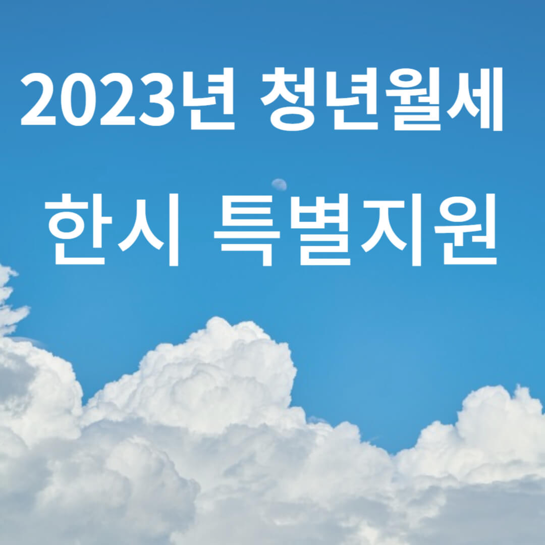 2023년 청년월세 한시 특별지원