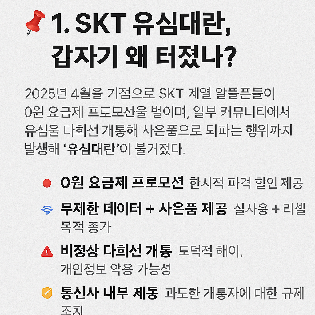 한눈에보는 📌 1. SKT 유심대란, 갑자기 왜 터졌나? 사진