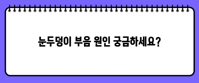 눈두덩이가 붓는 이유