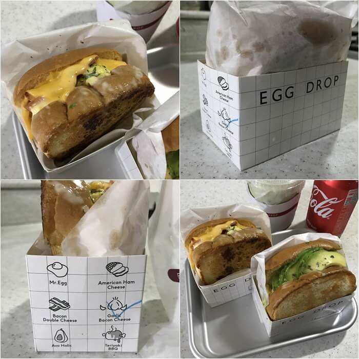  에그드랍 갈릭 베이컨 치즈 샌드위치, 아보 홀릭 샌드위치 후기