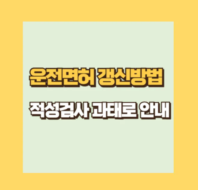 운전면허증 갱신 가이드