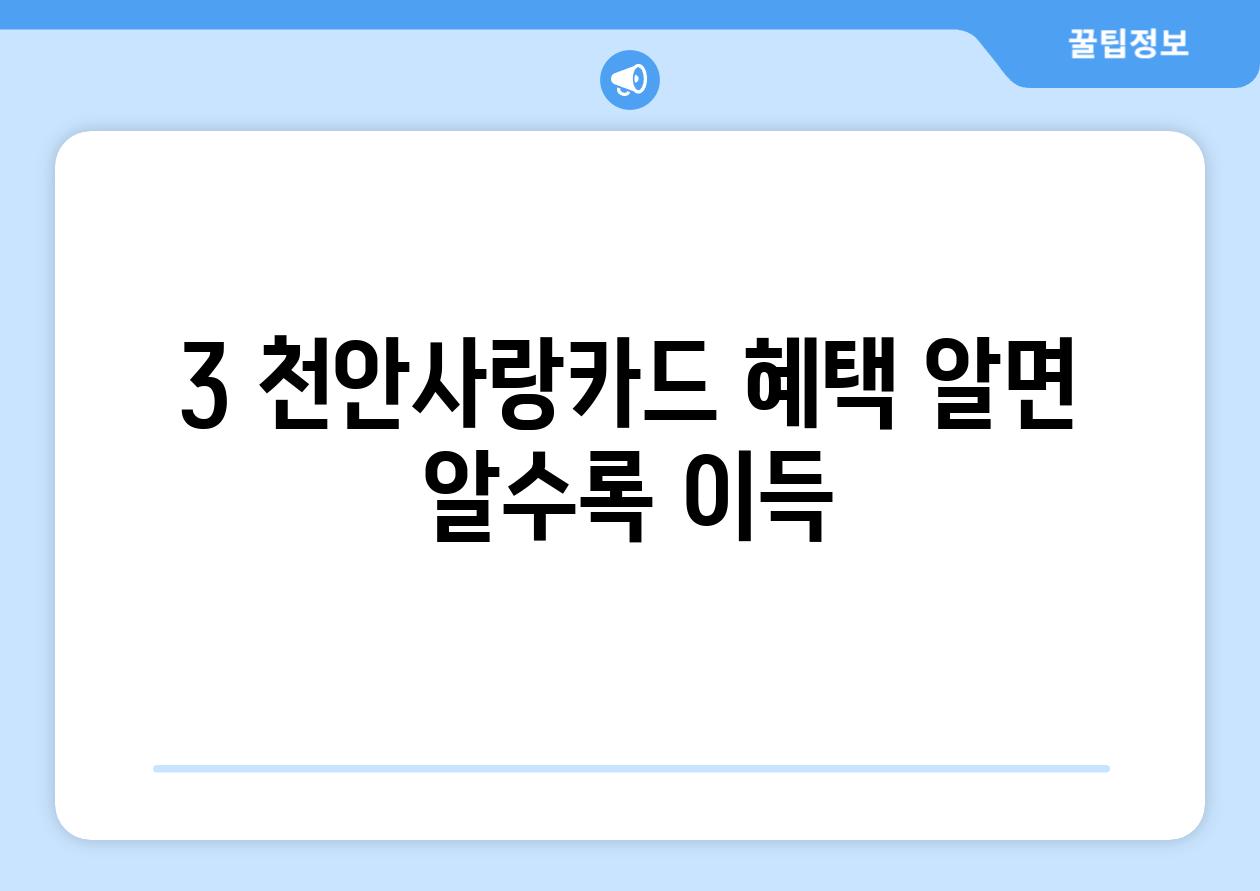 3. 천안사랑카드 혜택: 알면 알수록 이득!