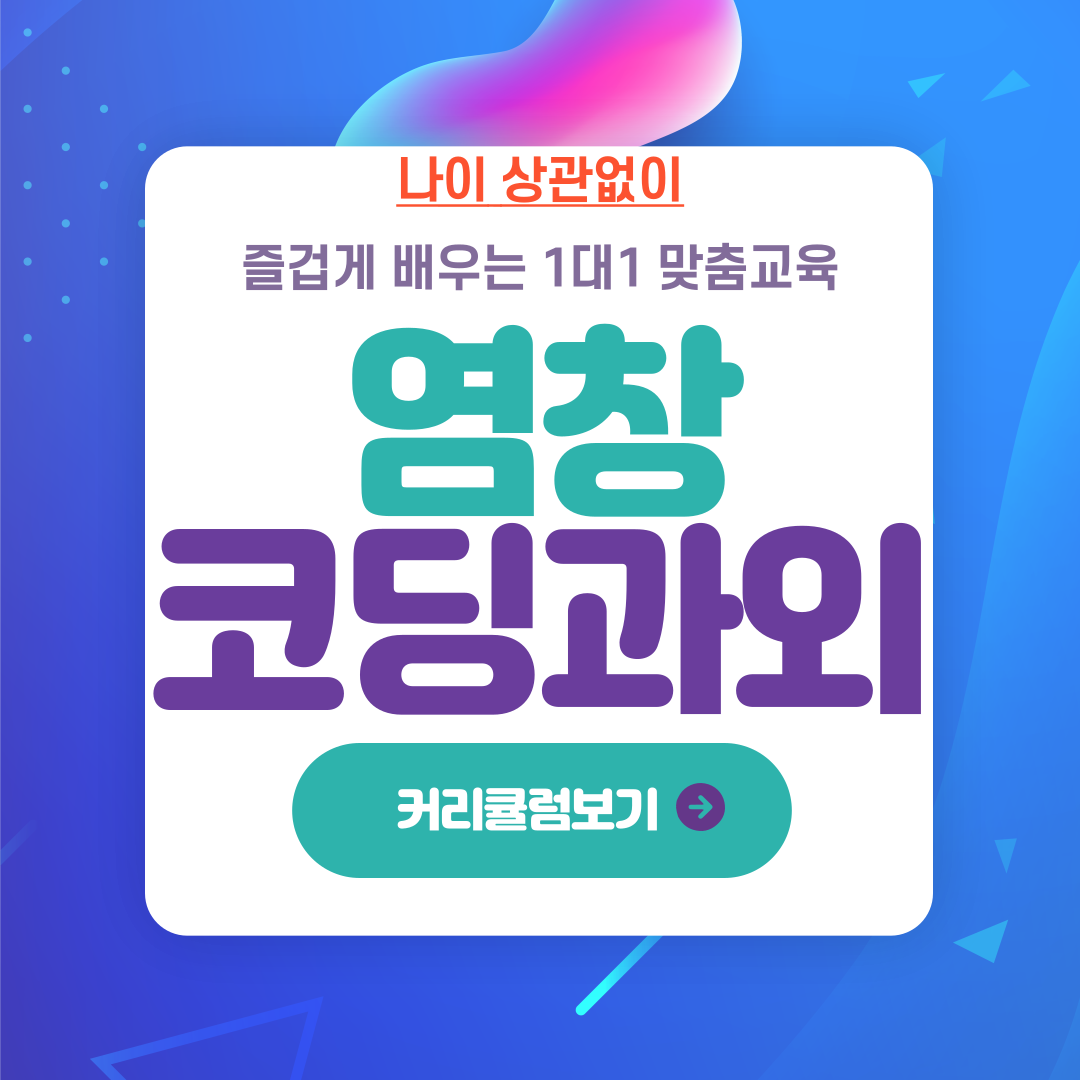  염창동 등촌동 코딩과외 개인 맞춤 컴퓨터 교육 서비스