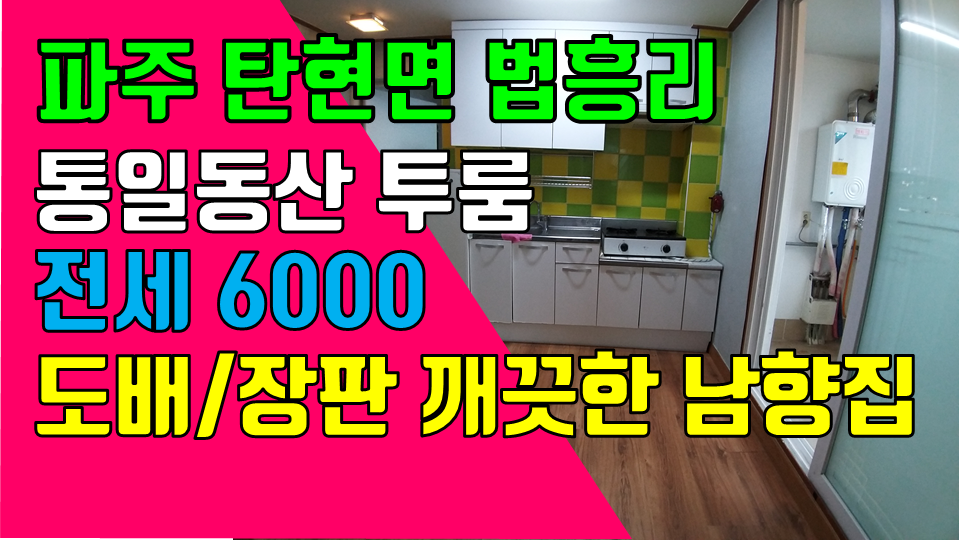  파주 탄현면 법흥리투룸 통일동산 신세계첼시아울렛 투룸 전세 6000만 개방감 좋고 햇빛 잘드는 깔끔한 남향집 2층 넓은 투룸