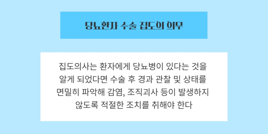 당뇨환자 수술 집도의 의무