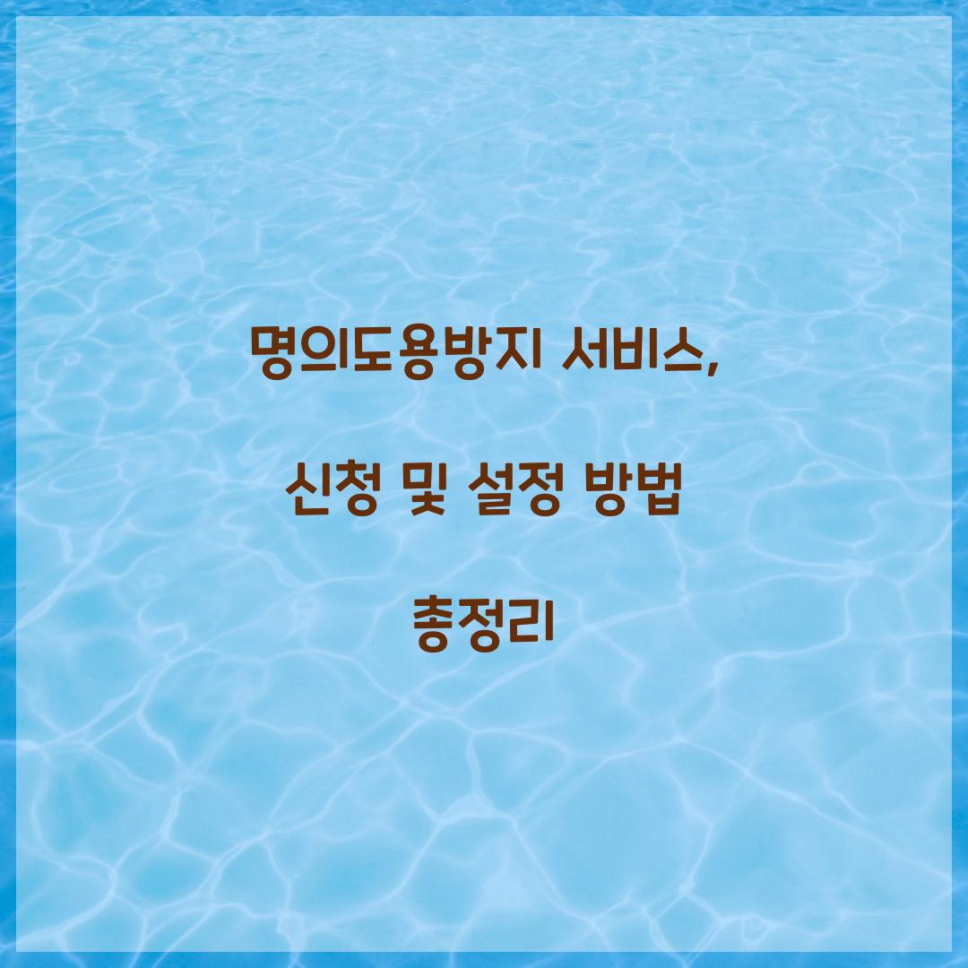 명의도용방지 서비스