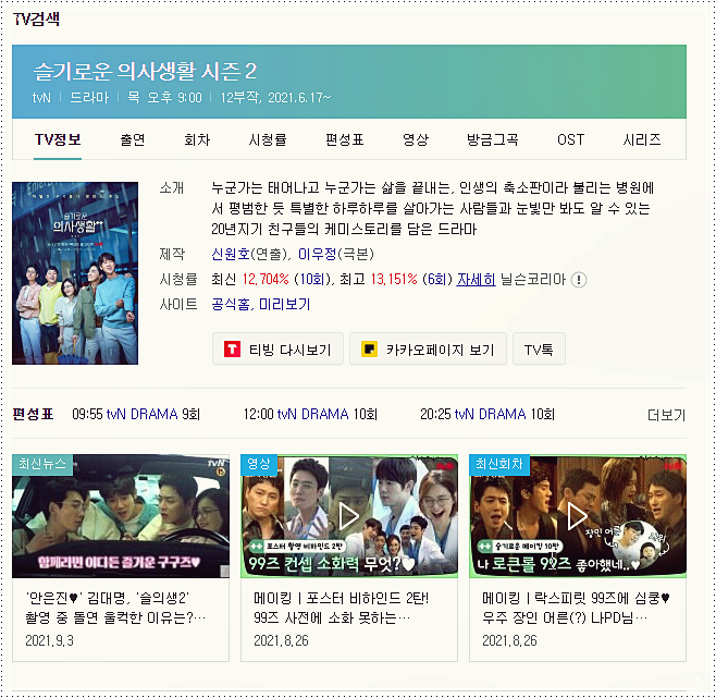  슬의생 시즌2 등장인물