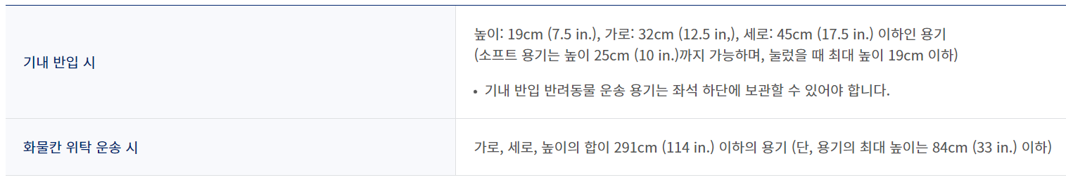  인생의 동반자 반려 동물과 함께 여행하기 - 대한항공 반려 동물 동반 고객 정보