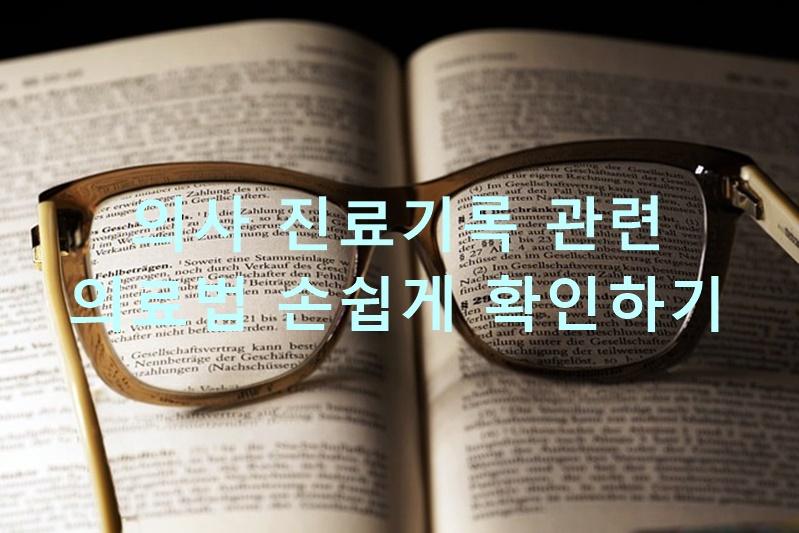  병원 진료기록 수정 의료법 손쉽게 확인하기