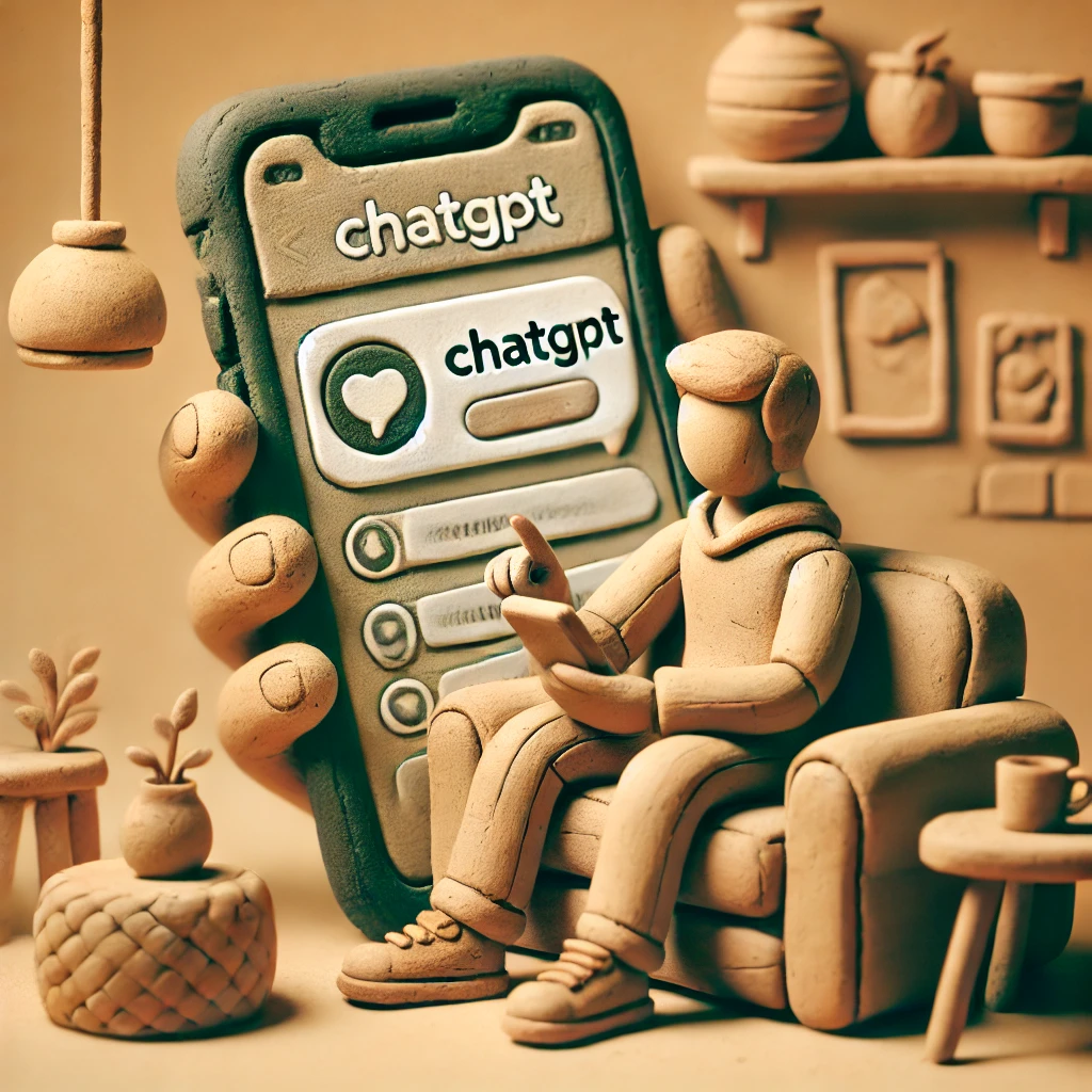 모바일에서 ChatGPT 앱을 사용하는 장면