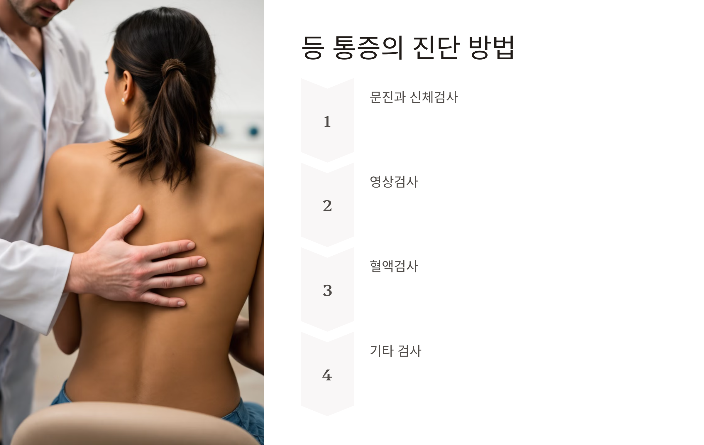 등 통증이 의심되는병