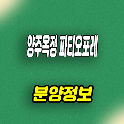  양주옥정 파티오포레 블록형 단독주택 옥정신도시 현대건설 타운하우스 분양가 문의