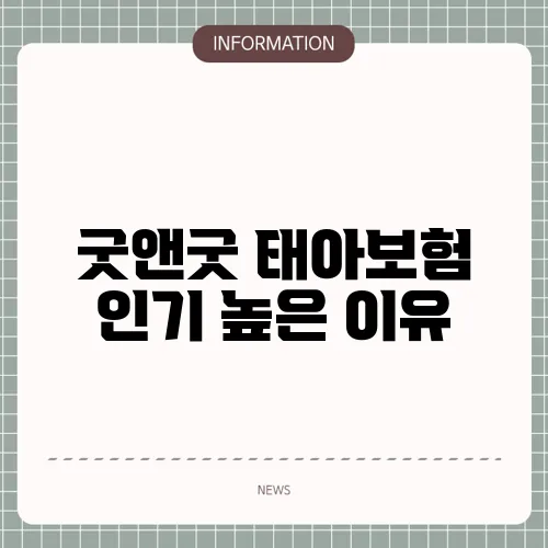 굿앤굿 태아보험 인기 높은 이유