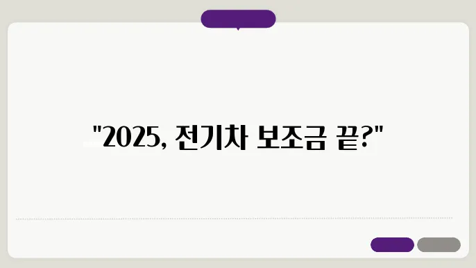 2025년 전기차 보조금 축소? 지혜롭게 준비하는 법