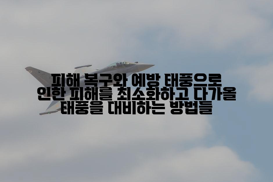 피해 복구와 예방 태풍으로 인한 피해를 최소화하고 다가올 태풍을 대비하는 방법들