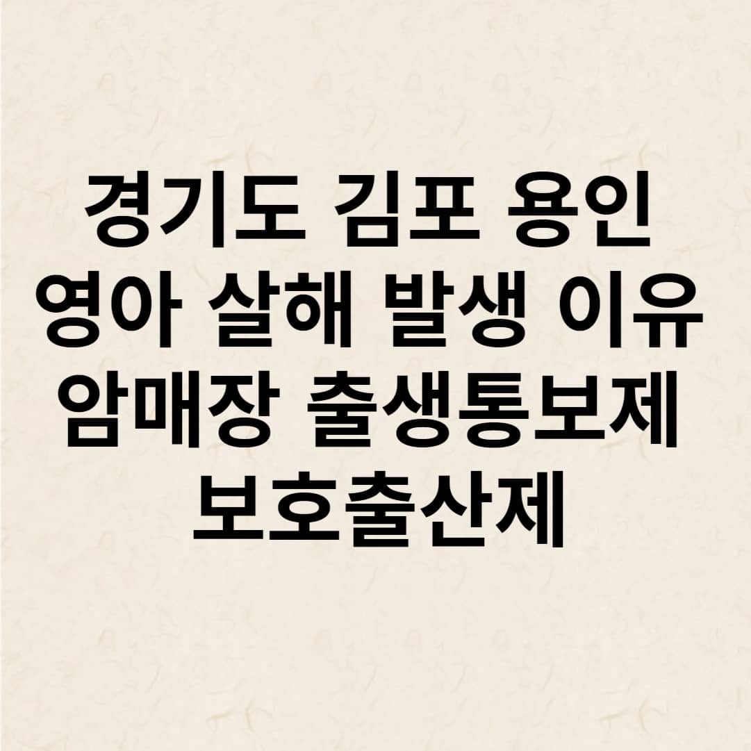 경기도 김포 용인 영아 살해 발생 이유 암매장 출생통보제 보호출산제