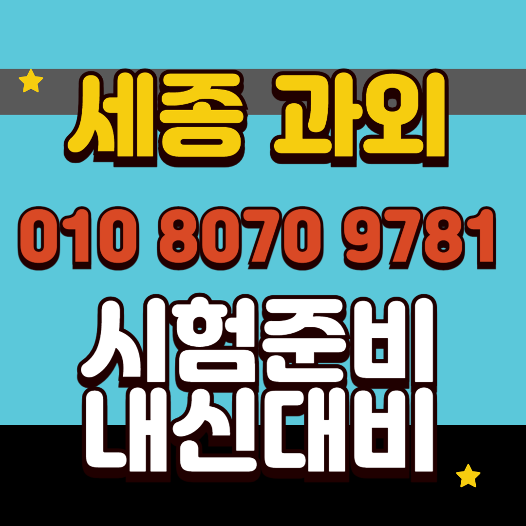  세종 중학생 영어과외 초등 수학과외 고등 종촌동 아름동 시험준비 내신대비 일대일 개인맞춤