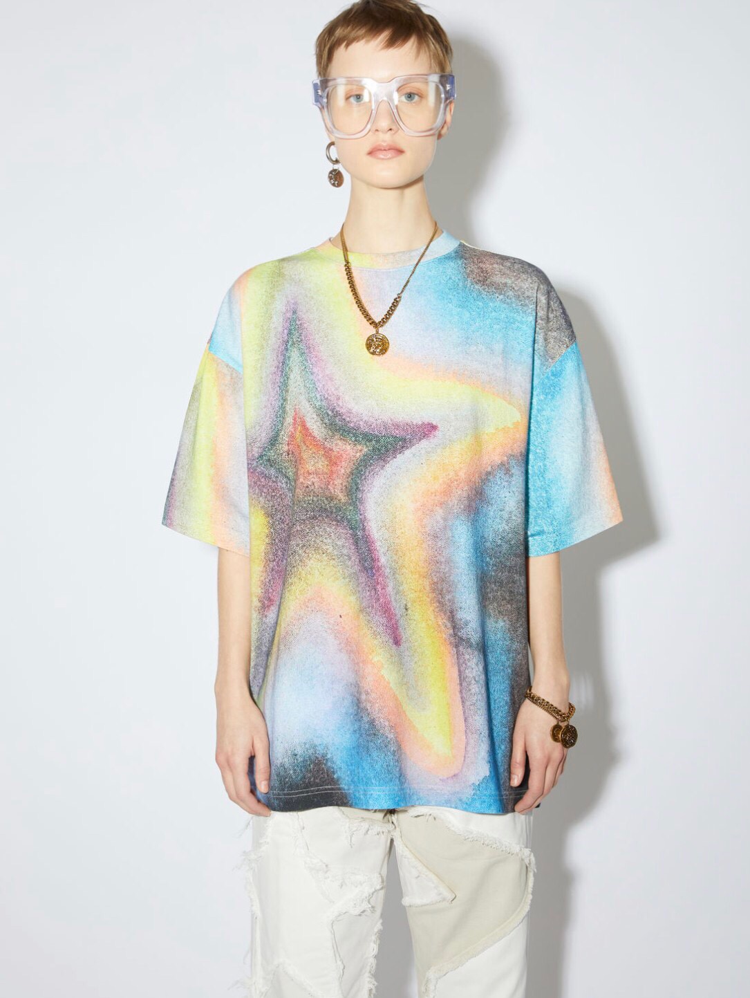  [ACNE STUDIOS] 아크네 스튜디오 멀티컬러 코튼 반팔 티셔츠 FN-WN-TSHI000382