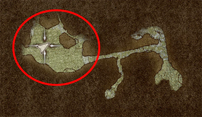 폭포_뒷면의_동굴_2층_마도서_위치를_표시한_지도