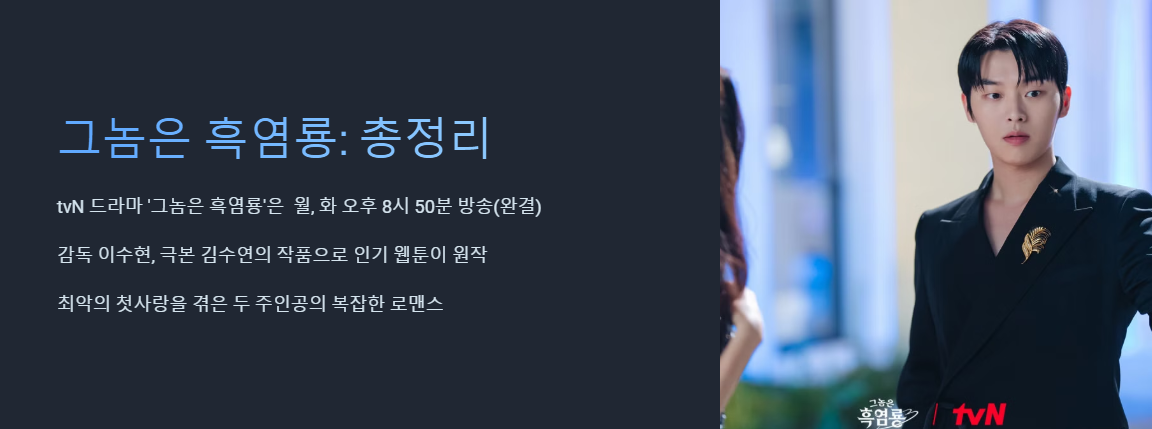 그놈은 흑염룡 드라마 포스터 사진