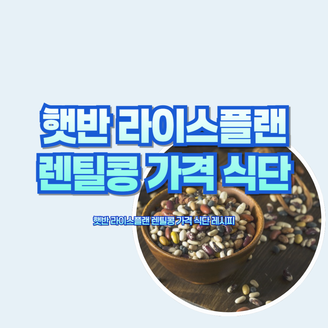 햇반 라이스플랜 렌틸콩 가격 식단 레시피