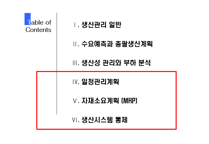  생산계획 및 진도관리