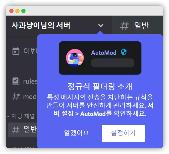  디스코드 AutoMod 정규식 표현