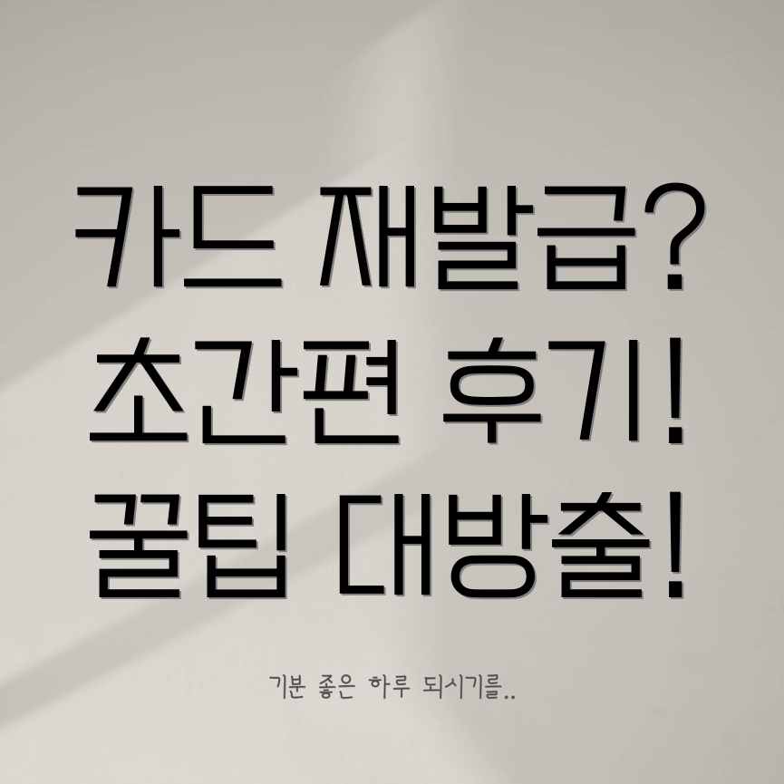 신용카드 재발급