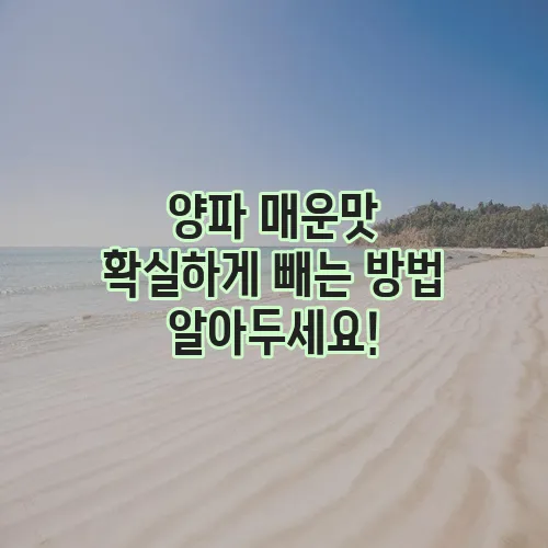 양파 매운맛 확실하게 빼는 방법 알아두세요!