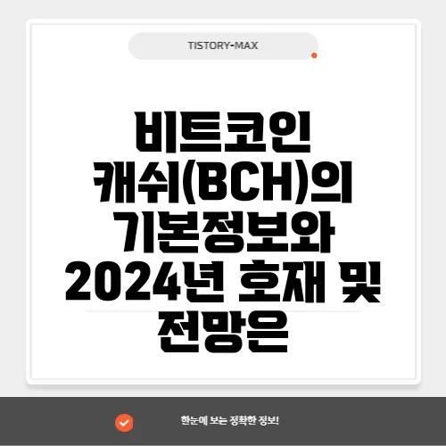 비트코인 캐쉬(BCH)의 기본정보와 2024년 호재 및 전망은